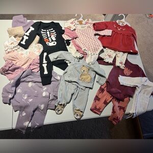 0-3mos baby girls Fall Essentials Clothing Lot